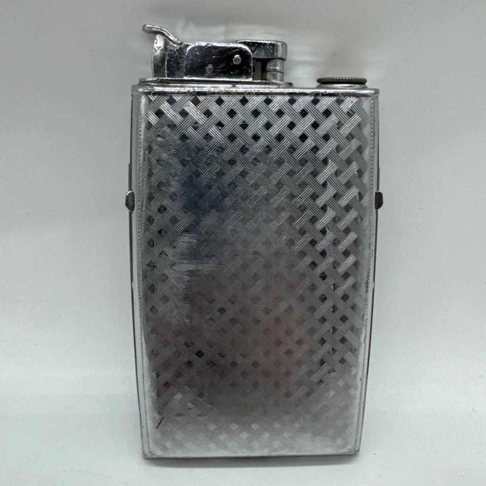 Art Deco Evans Cigarette Case Lighter Combo Green Enamel Trig-A-Lite